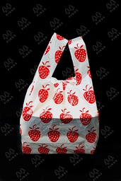 [HDPE0051] KRESEK PUTIH MOTIF STRAWBERRY 50X50